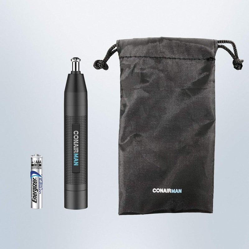 ConairMan Nose Hair Trimmer for Men, For Nose, Ear, and Eyebrows, Patent 360 Bevel Blade for No Pull, No Snag Trimming Experience, Cordless Lithium-Powered Trimmer with Drawstring Bag - Image 3